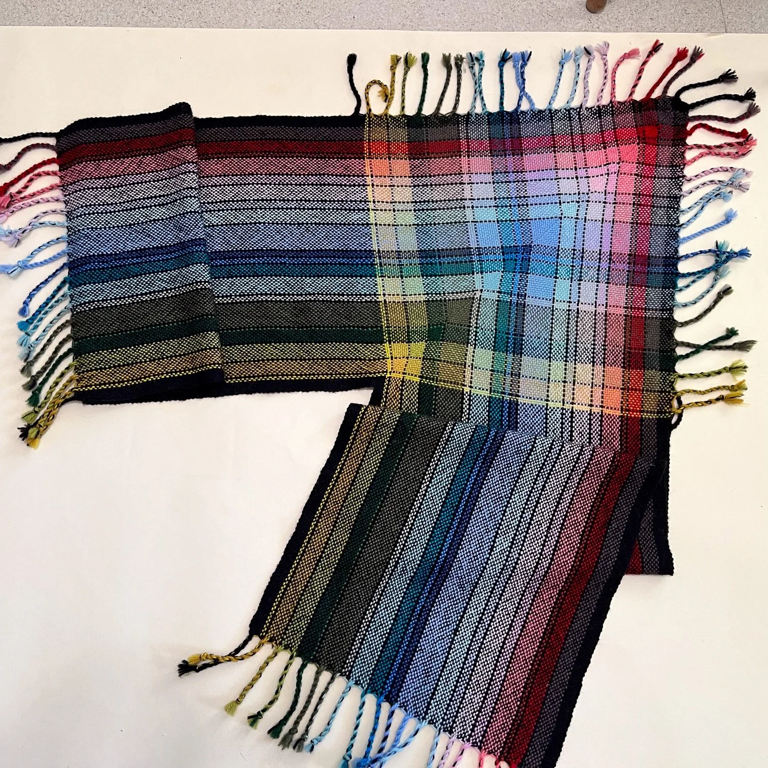 Multi-colored handwoven v-shawl. — Meridian Jacobs